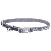 Coastal Fashion Safe Cat безопасный ошейник для котов 1смХ30см , серебро.